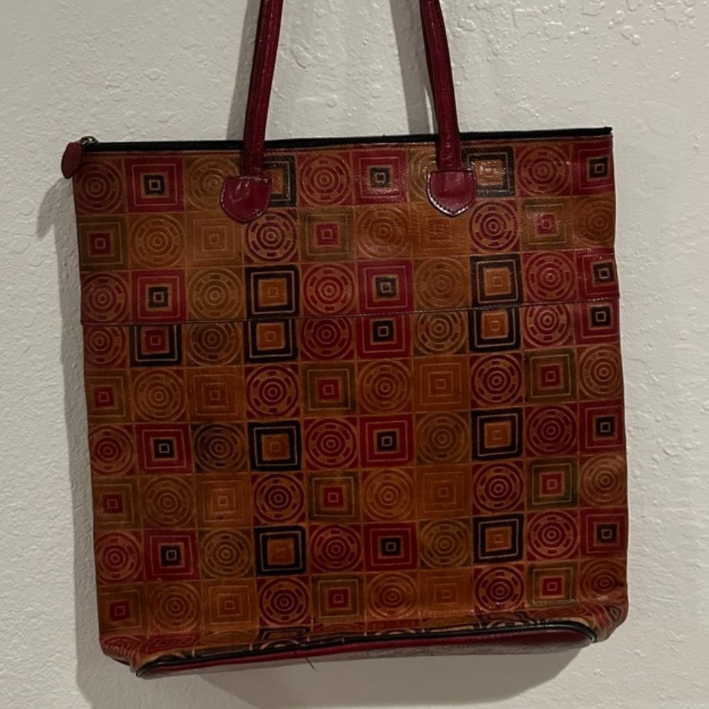 Vintage leather tote bag, shoulder bag